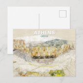 Carte Postale Théâtre antique d'Athènes Grèce (Devant / Derrière)