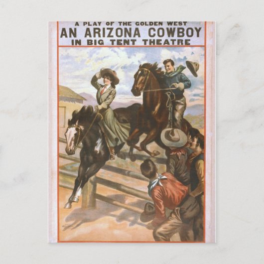 Carte Postale Théâtre de cowboy de l'Arizona un rétro (Devant)