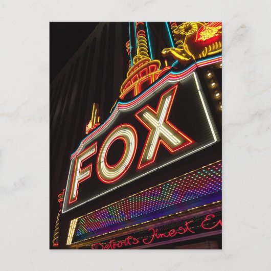 Carte Postale Théâtre FOX de Detroit Michigan (Devant)