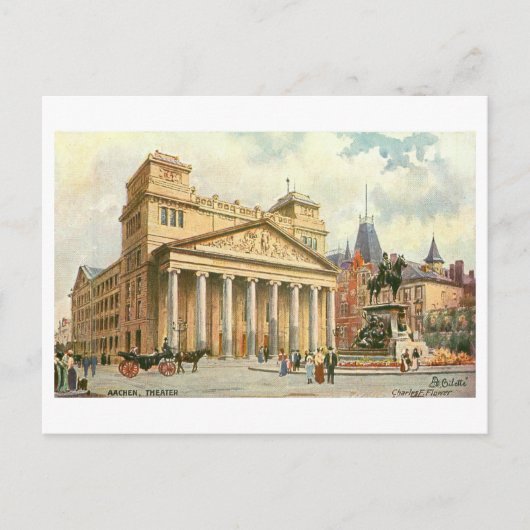 Carte Postale Théâtre vintage Aachen Allemagne (Devant)