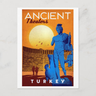 Carte Postale Théâtres antiques, Turquie, art de la sculpture, v