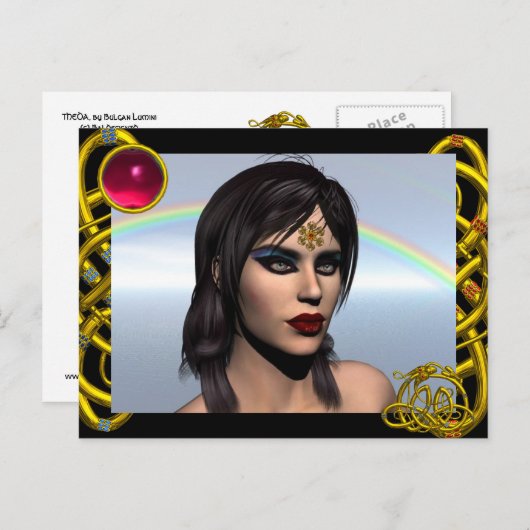 CARTE POSTALE THEDA / HYPER DRAGON ROUGE RUBY (Devant / Derrière)