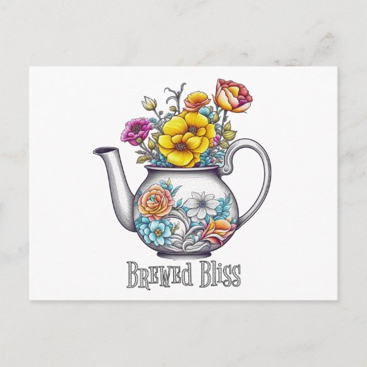 Carte Postale Théière Brewed Bliss (Devant)