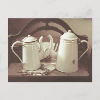Carte Postale Théières anciennes Anciens pots à café