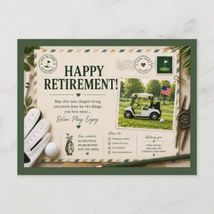 Carte postale thématique Golf Joyeuse Retraite