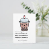 Carte Postale Thème Anniversaire Bubble Tea Marron Café Kawaii (Debout devant)