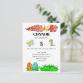 Carte Postale Thème Anniversaire Dinosaures Enfants (Debout devant)