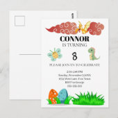 Carte Postale Thème Anniversaire Dinosaures Enfants (Devant / Derrière)