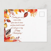 Carte Postale Thème automnal de citrouille de Thanksgiving aquar (Dos)