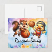 Carte Postale Thème basket-ball pour Congratulations (Devant / Derrière)