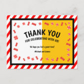 Carte Postale Thème Bonbons Sucrés Remerciements Double Annivers (Devant)