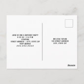 Carte Postale Thème d'anniversaire de construction de pelleteuse (Dos)