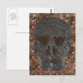 Carte Postale Thème d'argent Crâne Design Halloween (Devant / Derrière)