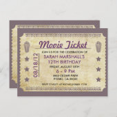 Carte Postale Thème de billet de cinéma (Devant / Derrière)