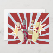 Carte Postale Thème de Bowling vintage (Devant / Derrière)