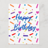 Carte Postale Thème de fête d'anniversaire à paillettes sucrées (Devant)