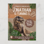 Carte Postale Thème de fête d'anniversaire Dinosaure T rex (Devant)