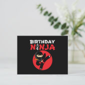 Carte Postale Thème de fête d'anniversaire Ninja - Conception d' (Debout devant)
