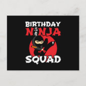 Carte Postale Thème de fête d'anniversaire Ninja - Escouade d'an (Devant)