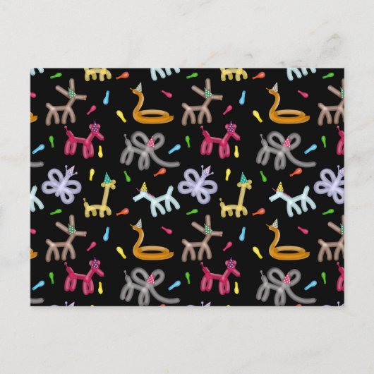 Carte Postale Thème de fête d'anniversaire pour enfants avec des (Devant)