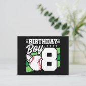 Carte Postale Thème de fête de baseball pour 8 ans Fête d'annive (Debout devant)