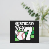 Carte Postale Thème de fête de baseball pour enfant de 7 ans Fêt (Debout devant)