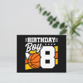 Carte Postale Thème de fête de basketball pour 8 ans Fête d'anni (Debout devant)