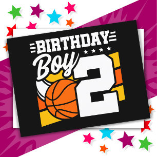 Carte Postale Thème de fête de basketball pour enfant de 2 ans 2
