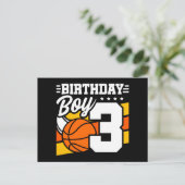 Carte Postale Thème de fête de basketball pour enfant de 3 ans A (Debout devant)