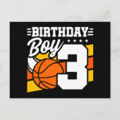 Carte Postale Thème de fête de basketball pour enfant de 3 ans A (Devant)
