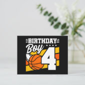 Carte Postale Thème de fête de basketball pour enfant de 4 ans 4 (Debout devant)