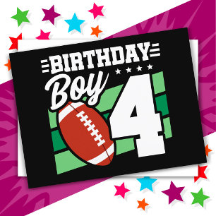 Carte Postale Thème de fête de football pour enfant de 4 ans 4e