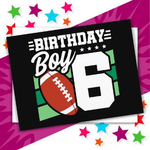 Carte Postale Thème de fête de football pour enfant de 6 ans Ann