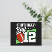 Carte Postale Thème de fête de football pour garçon de 12 ans An (Debout devant)