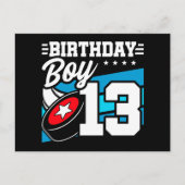 Carte Postale Thème de fête de hockey de 13 ans Garçon d'anniver (Devant)