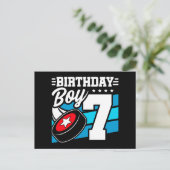 Carte Postale Thème de fête de hockey pour enfant de 7 ans Fête  (Debout devant)