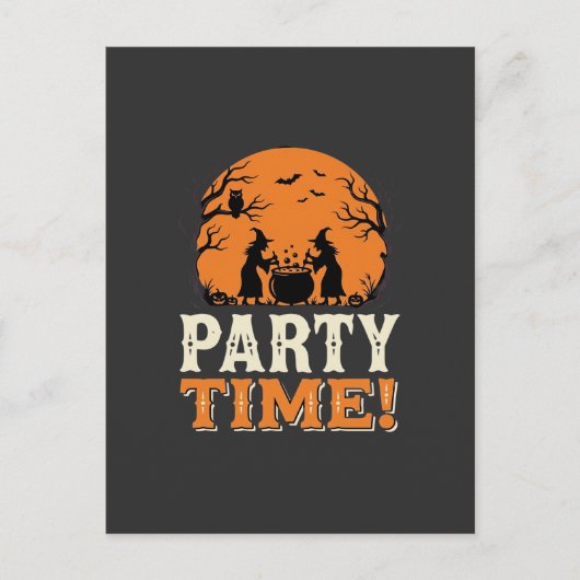 Carte Postale Thème de fête d'Halloween Sorcière Chaudron Design (Devant)