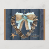 Carte Postale Thème de la plage côtière Bois flotté Cœur Saint-V (Devant)