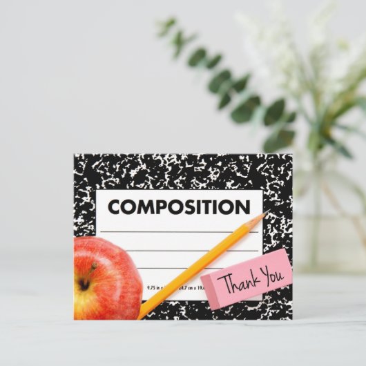 Carte Postale Thème de l'école Merci (Debout devant)