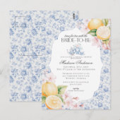 Carte Postale Thème de mariage Blue Chinoiserie Toile (Devant / Derrière)