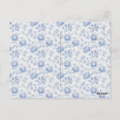 Carte Postale Thème de mariage Blue Chinoiserie Toile (Dos)