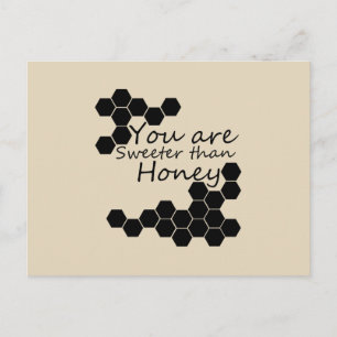 Carte Postale Thème de miel avec des mots positifs