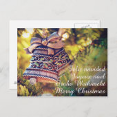 Carte Postale Thème de Noël avec deux cloches (Devant / Derrière)