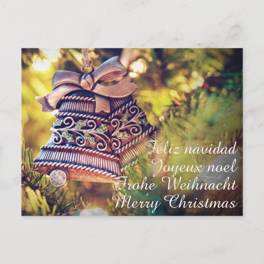 Carte Postale Thème de Noël avec deux cloches (Devant)