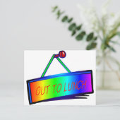 Carte Postale Thème de panneau Sortie pour le déjeuner (Debout devant)