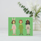 Carte Postale Thème des amies en pyjama pour filles mignonnes (Debout devant)