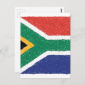 Carte Postale Thème Drapeau Afrique du Sud (Devant / Derrière)