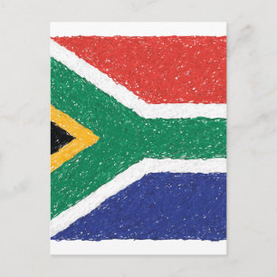 Carte Postale Thème Drapeau Afrique du Sud