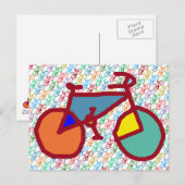 Carte Postale thème du vélo couleur (Devant / Derrière)