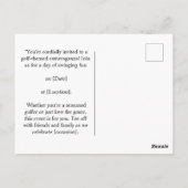 Carte Postale Thème golf pour Let's Par tee pour la partie de go (Dos)